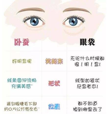 臥蠶緊靠雙眼的一條大約四到七mm帶條狀突起物